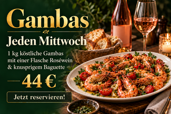 Gambas-Angebot im Restaurant Am Schwanenteich in Lutherstadt Wittenberg